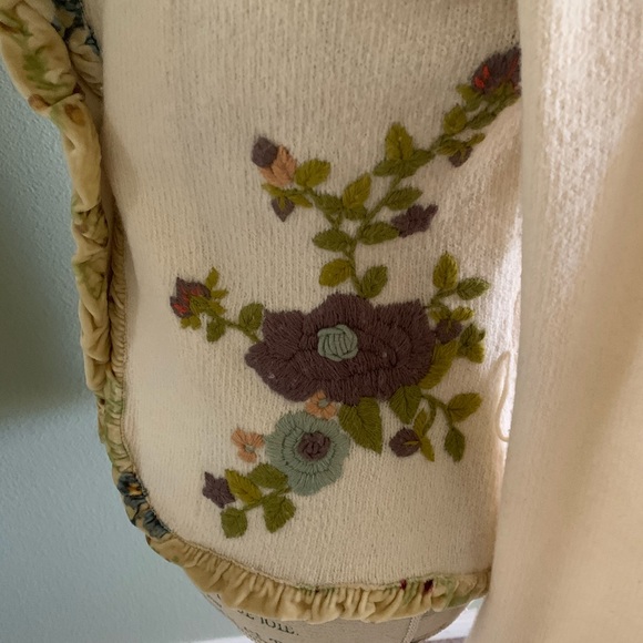 💖ANTHROPOLOGIE RARE MOTH HOLLY & IVY CARDIGAN GORGEOUS EMBROIDERY - Picture 4 of 7